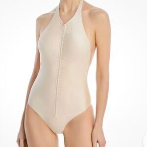 Jade Swim Kenna Halter One-Piece Swimsuit Copper - S